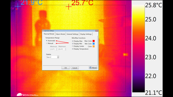 Workswell Thermal Vision Pro - nastavení (2)